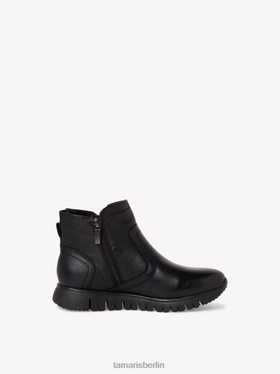 de Tamaris Frauen Lederstiefelette - Schwarz/Schwarzes Nappaleder 0LHV41337 Schuhe
