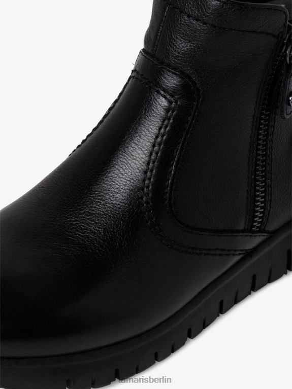 de Tamaris Frauen Lederstiefelette - Schwarz/Schwarzes Nappaleder 0LHV41337 Schuhe