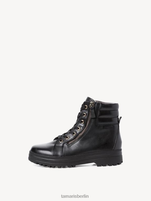 de Tamaris Frauen Lederstiefelette - Schwarz/Schwarzes Nappaleder 0LHV41379 Schuhe