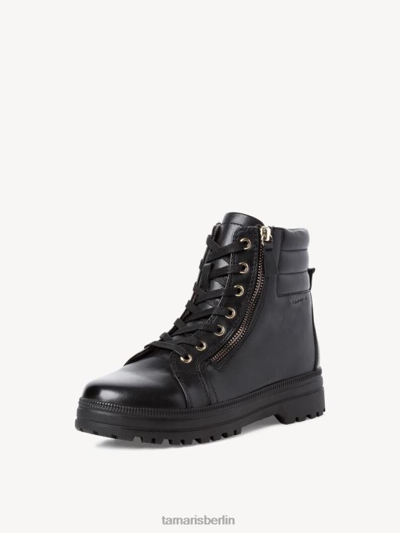de Tamaris Frauen Lederstiefelette - Schwarz/Schwarzes Nappaleder 0LHV41379 Schuhe