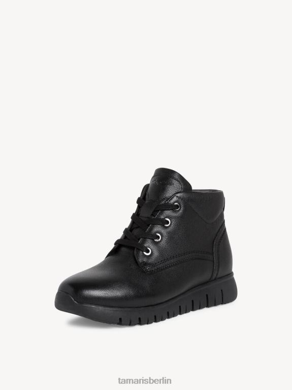 de Tamaris Frauen Lederstiefelette - Schwarz/Schwarzes Nappaleder 0LHV41418 Schuhe