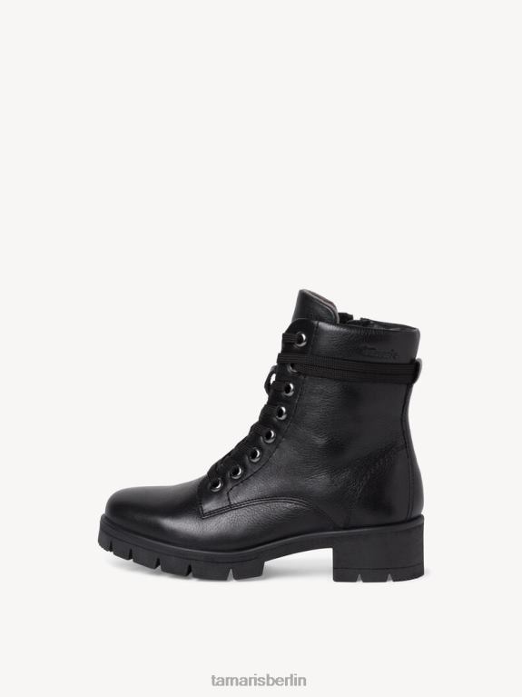 de Tamaris Frauen Lederstiefelette - Schwarz/Schwarzes Nappaleder 0LHV41644 Schuhe
