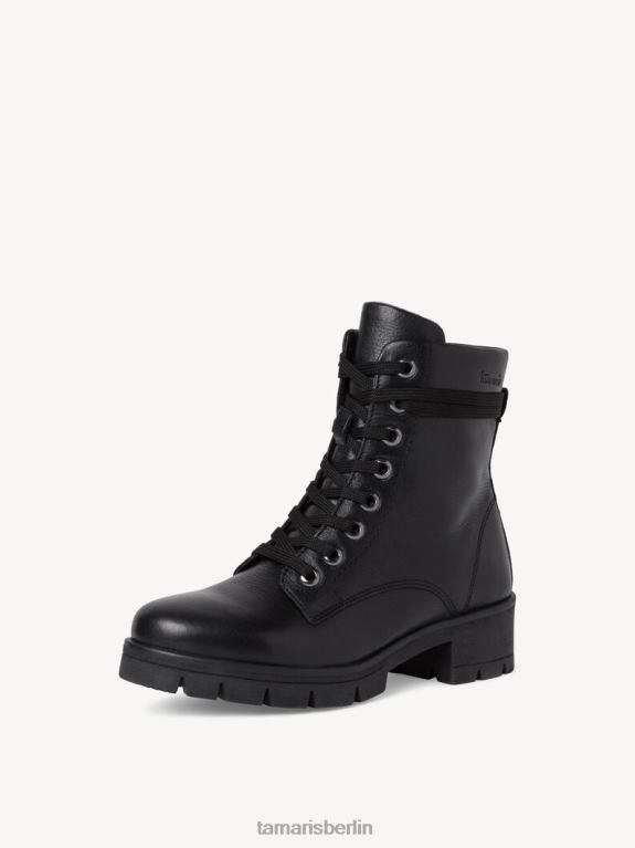 de Tamaris Frauen Lederstiefelette - Schwarz/Schwarzes Nappaleder 0LHV41644 Schuhe