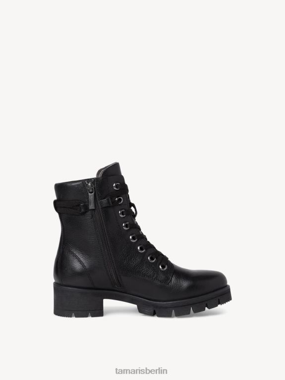 de Tamaris Frauen Lederstiefelette - Schwarz/Schwarzes Nappaleder 0LHV41644 Schuhe