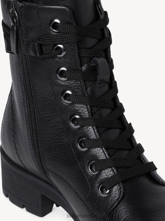 de Tamaris Frauen Lederstiefelette - Schwarz/Schwarzes Nappaleder 0LHV41644 Schuhe