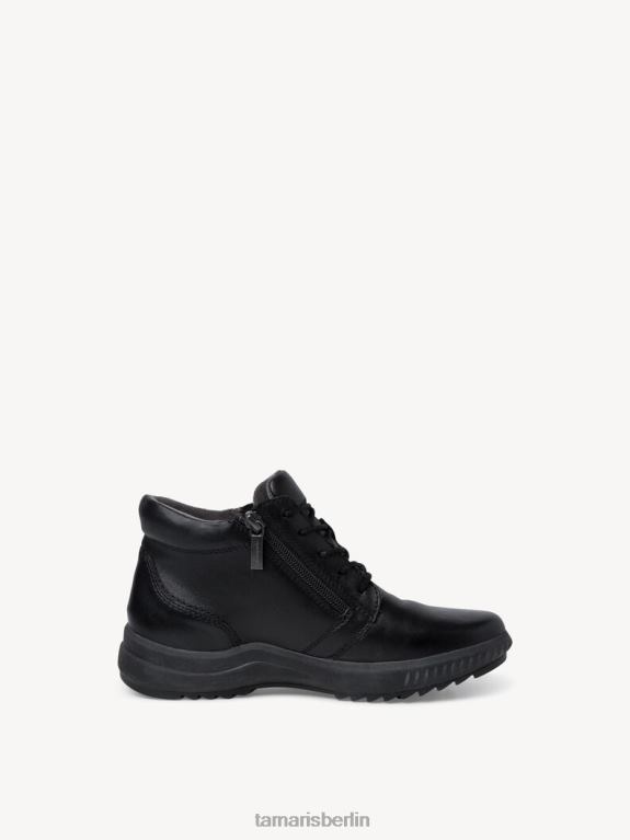 de Tamaris Frauen Lederstiefelette - Schwarz/Schwarzes Nappaleder 0LHV41808 Schuhe