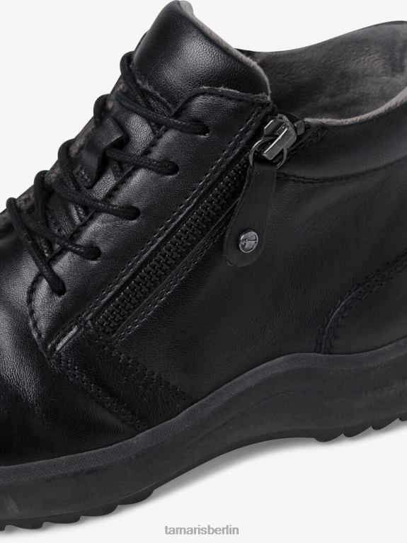 de Tamaris Frauen Lederstiefelette - Schwarz/Schwarzes Nappaleder 0LHV41808 Schuhe