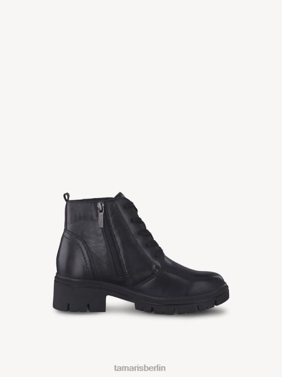 de Tamaris Frauen Lederstiefelette - Schwarz/Schwarzes Nappaleder 0LHV41867 Schuhe