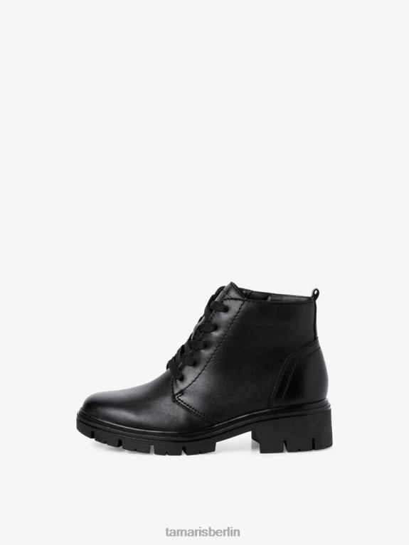 de Tamaris Frauen Lederstiefelette - Schwarz/Schwarzes Nappaleder 0LHV42069 Schuhe