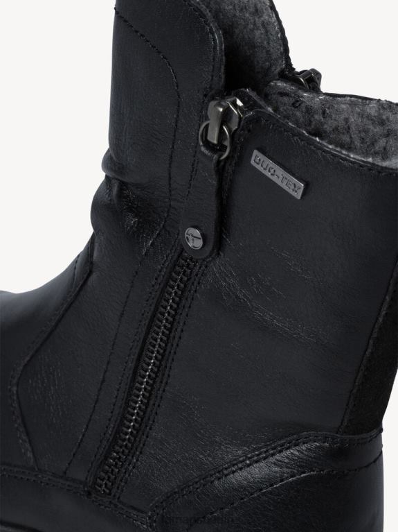 de Tamaris Frauen Lederstiefelette - Schwarz/Schwarzes Nappaleder 0LHV4355 Schuhe