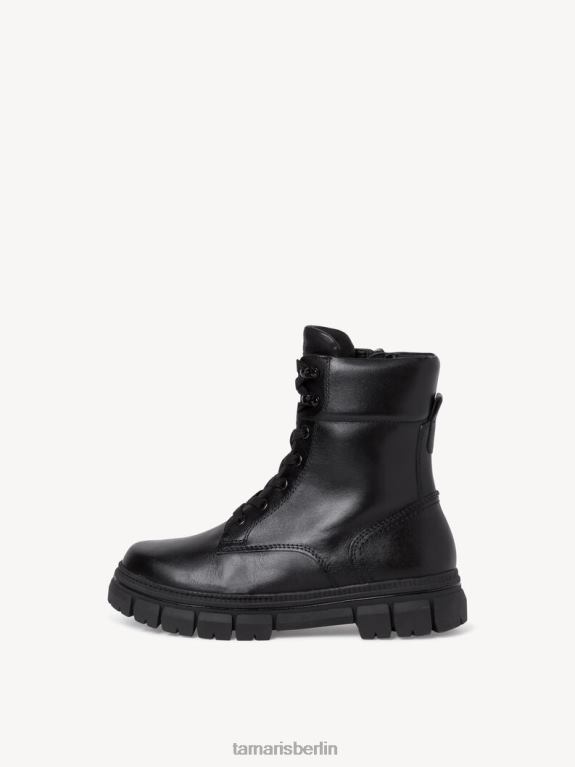 de Tamaris Frauen Lederstiefelette - Schwarz/Schwarzes Nappaleder 0LHV4359 Schuhe