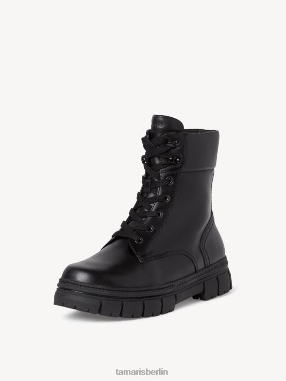 de Tamaris Frauen Lederstiefelette - Schwarz/Schwarzes Nappaleder 0LHV4359 Schuhe