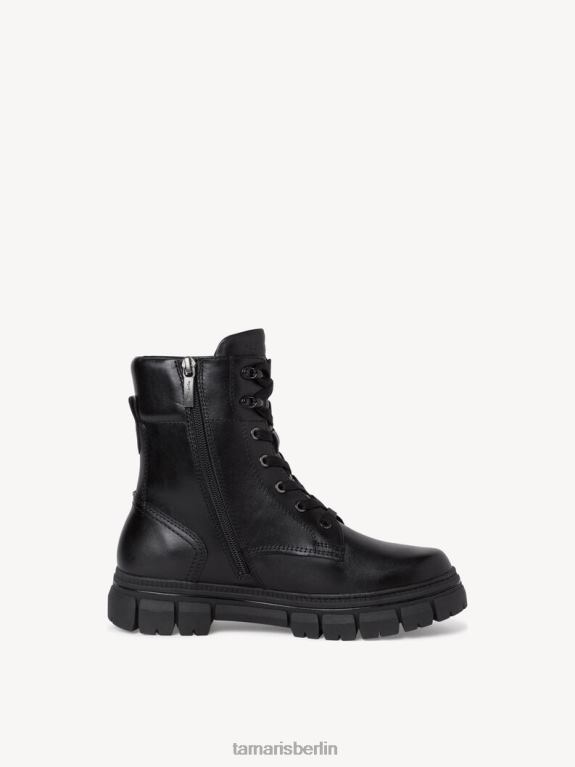 de Tamaris Frauen Lederstiefelette - Schwarz/Schwarzes Nappaleder 0LHV4359 Schuhe