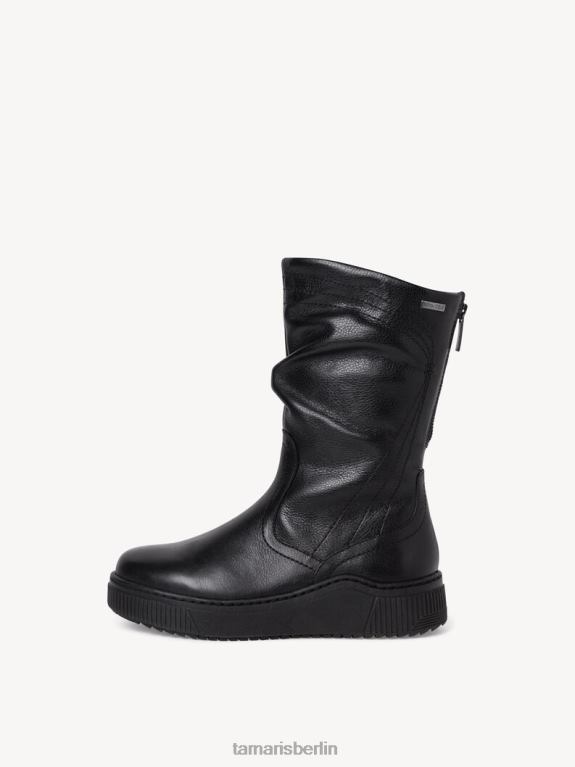 de Tamaris Frauen Lederstiefelette - Schwarz/Schwarzes Nappaleder 0LHV483 Schuhe