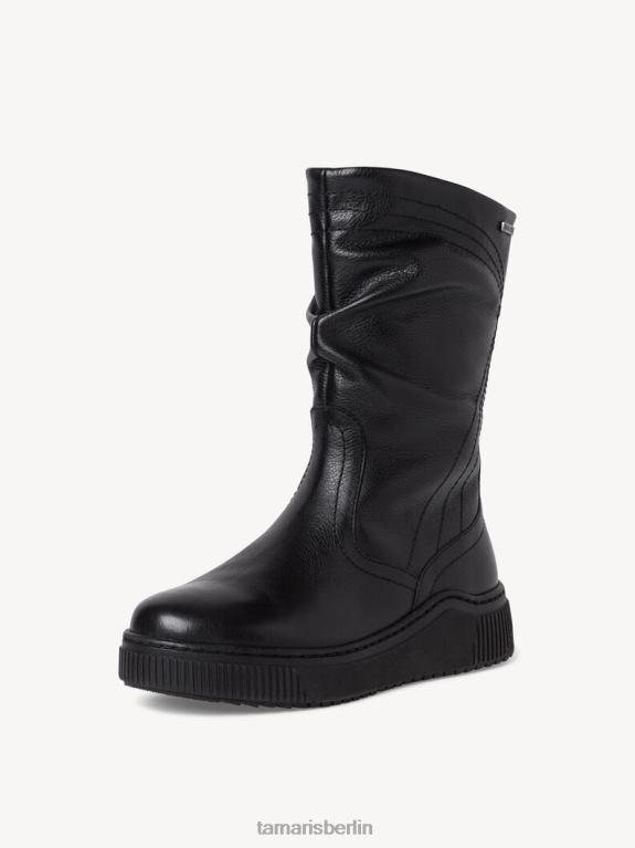 de Tamaris Frauen Lederstiefelette - Schwarz/Schwarzes Nappaleder 0LHV483 Schuhe