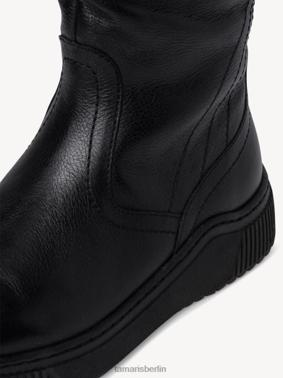 de Tamaris Frauen Lederstiefelette - Schwarz/Schwarzes Nappaleder 0LHV483 Schuhe