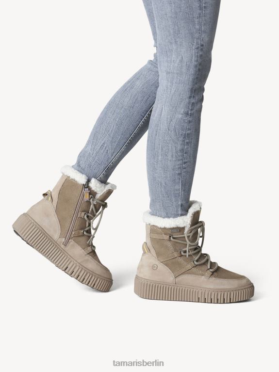 de Tamaris Frauen Lederstiefelette - braunes Warmfutter/Taupe uni 0LHV41477 Schuhe