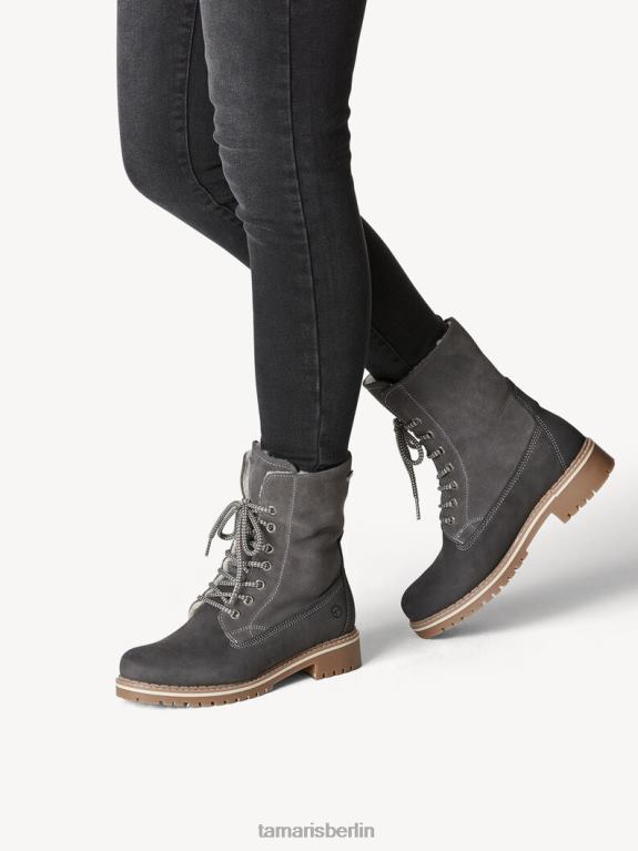 de Tamaris Frauen Lederstiefelette - graues Warmfutter/Anthrazit 0LHV41816 Schuhe