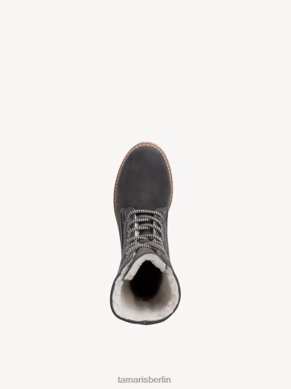 de Tamaris Frauen Lederstiefelette - graues Warmfutter/Anthrazit 0LHV41816 Schuhe
