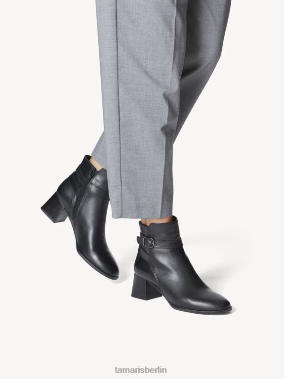de Tamaris Frauen Lederstiefelette - schwarz/schwarz uni 0LHV41407 Schuhe