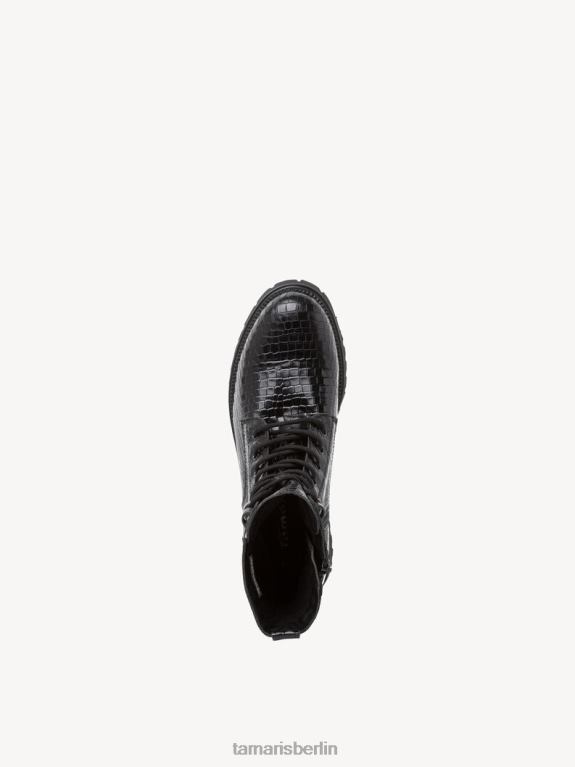 de Tamaris Frauen Lederstiefelette - schwarz/schwarze Struktur. 0LHV41714 Schuhe