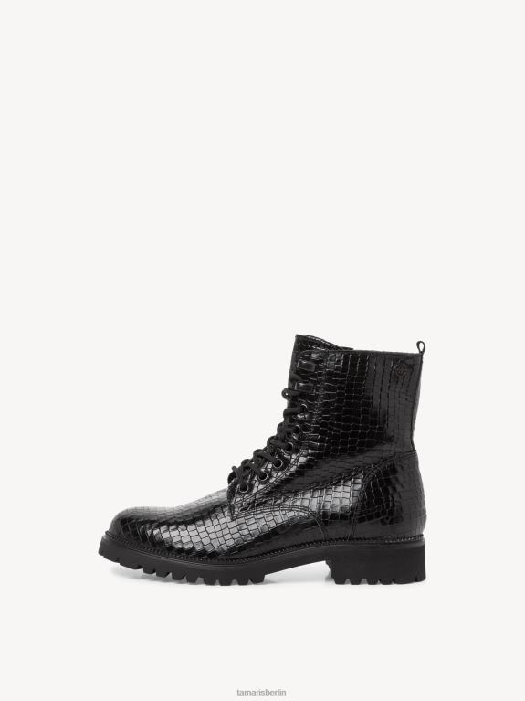 de Tamaris Frauen Lederstiefelette - schwarz/schwarze Struktur. 0LHV41714 Schuhe