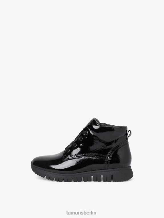de Tamaris Frauen Lederstiefelette - schwarz/schwarzes Lackleder 0LHV41064 Schuhe