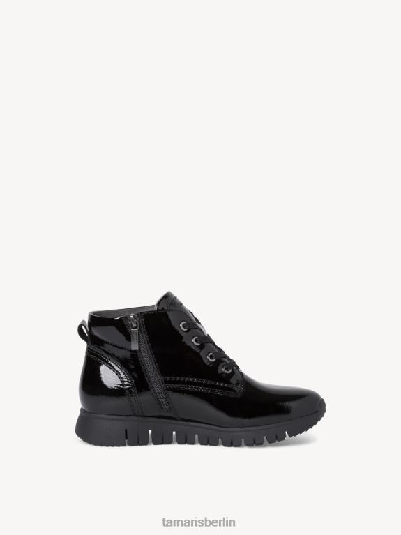 de Tamaris Frauen Lederstiefelette - schwarz/schwarzes Lackleder 0LHV41064 Schuhe