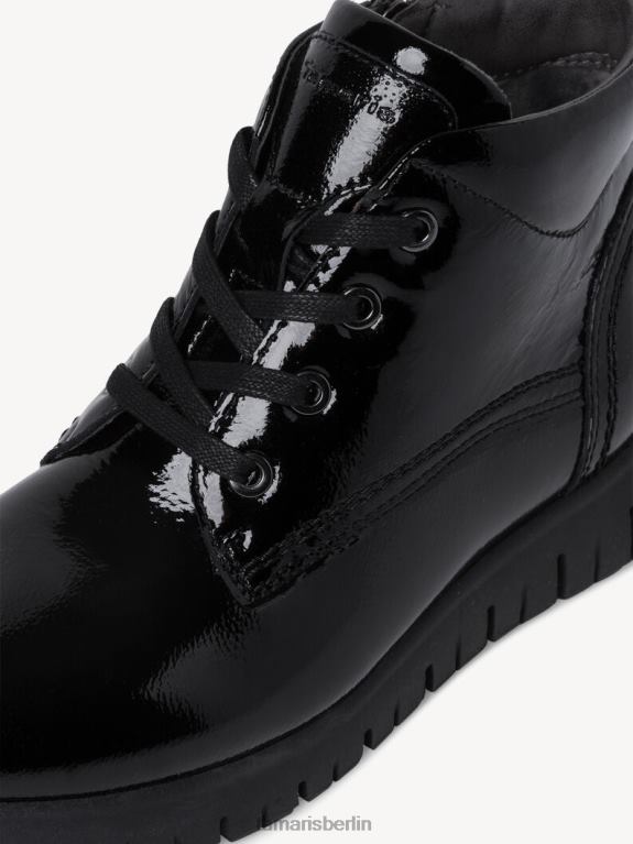 de Tamaris Frauen Lederstiefelette - schwarz/schwarzes Lackleder 0LHV41064 Schuhe