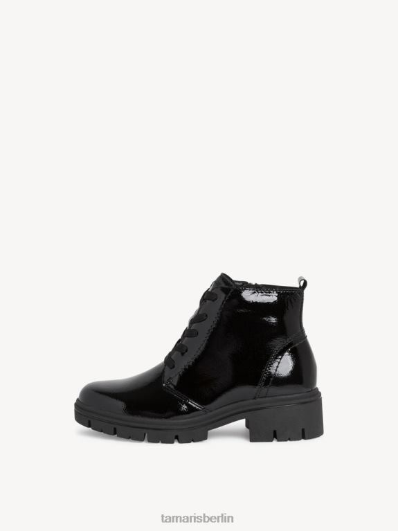 de Tamaris Frauen Lederstiefelette - schwarz/schwarzes Lackleder 0LHV41385 Schuhe