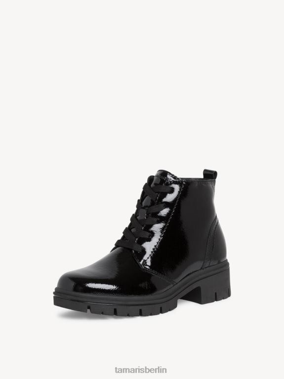 de Tamaris Frauen Lederstiefelette - schwarz/schwarzes Lackleder 0LHV41385 Schuhe