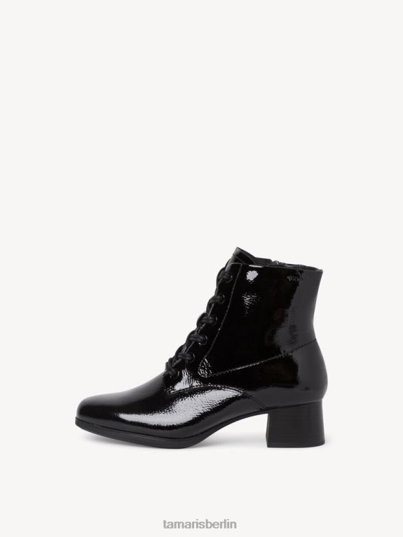 de Tamaris Frauen Lederstiefelette - schwarz/schwarzes Lackleder 0LHV42030 Schuhe