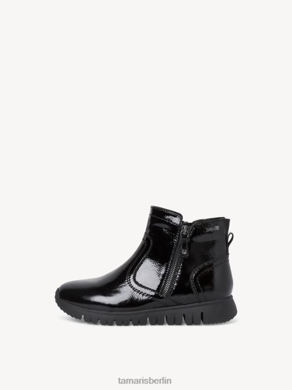 de Tamaris Frauen Lederstiefelette - schwarz/schwarzes Lackleder 0LHV4515 Schuhe