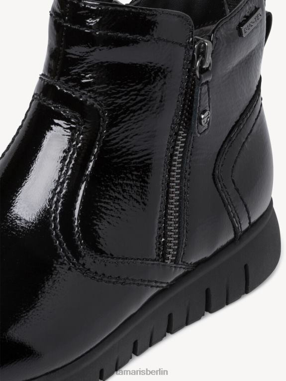 de Tamaris Frauen Lederstiefelette - schwarz/schwarzes Lackleder 0LHV4515 Schuhe