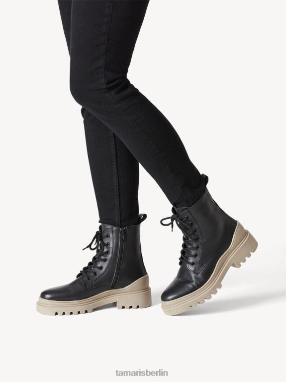 de Tamaris Frauen Lederstiefelette - schwarz/schwarzes Leder 0LHV42182 Schuhe