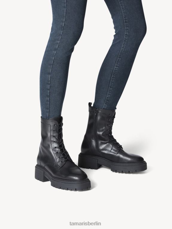 de Tamaris Frauen Lederstiefelette - schwarzes Warmfutter/schwarz 0LHV4495 Schuhe