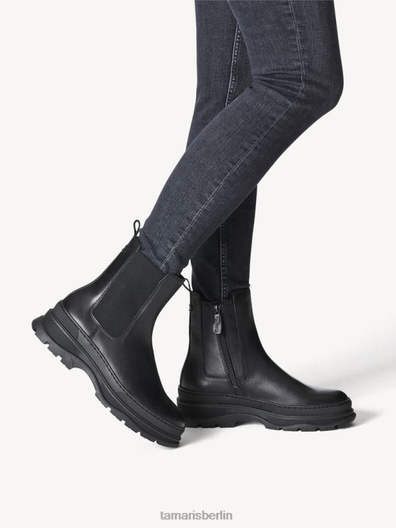 de Tamaris Frauen Lederstiefelette - schwarzes Warmfutter/schwarz 0LHV4506 Schuhe