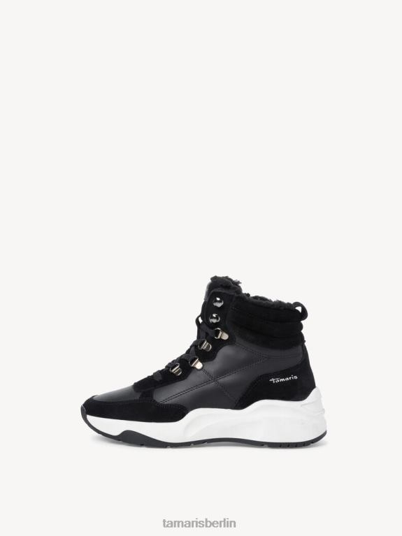 de Tamaris Frauen Lederstiefelette - schwarzes Warmfutter/schwarzer Kamm 0LHV432 Schuhe