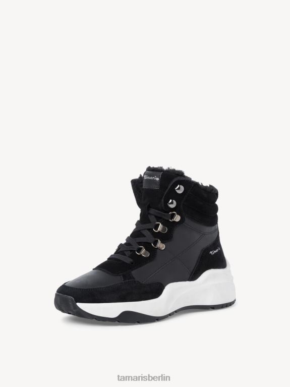 de Tamaris Frauen Lederstiefelette - schwarzes Warmfutter/schwarzer Kamm 0LHV432 Schuhe