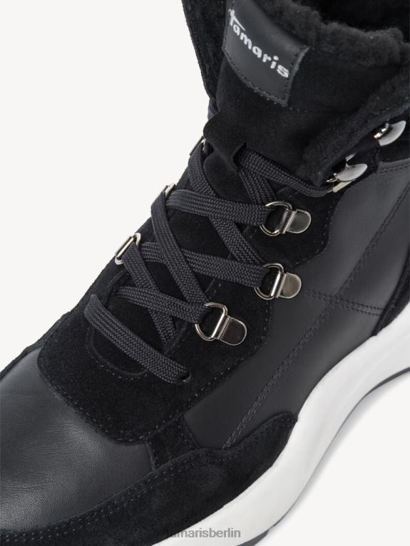 de Tamaris Frauen Lederstiefelette - schwarzes Warmfutter/schwarzer Kamm 0LHV432 Schuhe