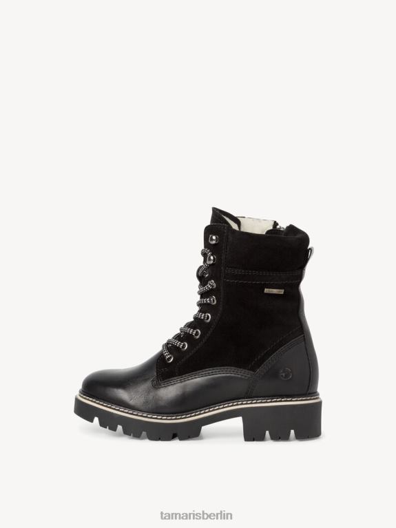 de Tamaris Frauen Lederstiefelette - schwarzes Warmfutter/schwarzer Kamm 0LHV4695 Schuhe