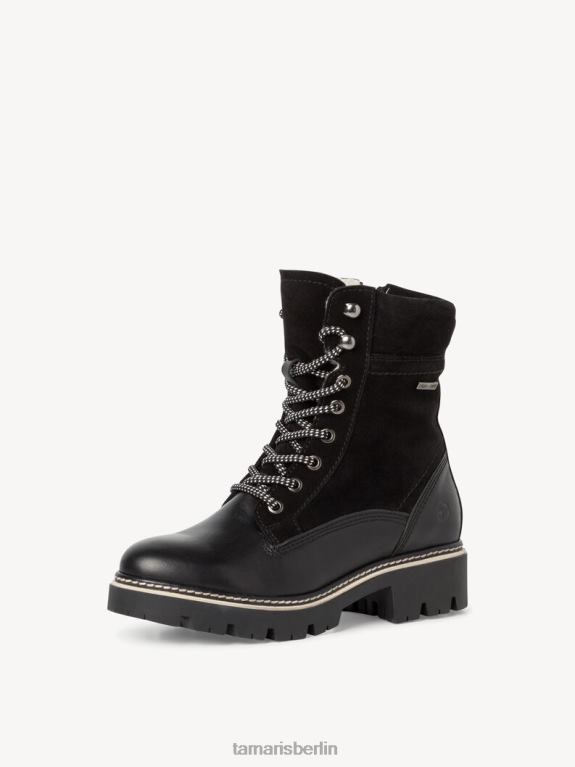 de Tamaris Frauen Lederstiefelette - schwarzes Warmfutter/schwarzer Kamm 0LHV4695 Schuhe