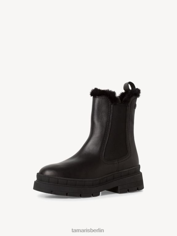 de Tamaris Frauen Lederstiefelette - schwarzes Warmfutter/schwarzes Leder 0LHV41015 Schuhe