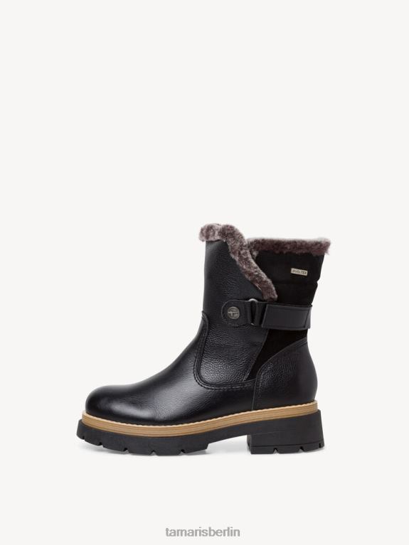 de Tamaris Frauen Lederstiefelette - schwarzes Warmfutter/schwarzes Leder 0LHV4451 Schuhe