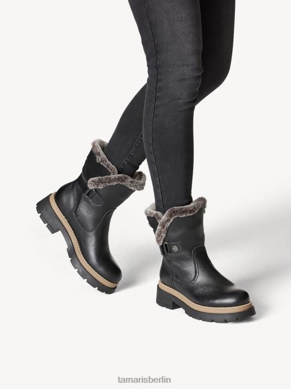 de Tamaris Frauen Lederstiefelette - schwarzes Warmfutter/schwarzes Leder 0LHV4451 Schuhe