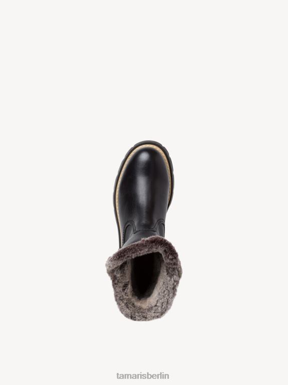 de Tamaris Frauen Lederstiefelette - schwarzes Warmfutter/schwarzes Leder 0LHV4451 Schuhe