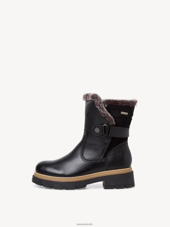 de Tamaris Frauen Lederstiefelette - schwarzes Warmfutter/schwarzes Leder 0LHV4451 Schuhe
