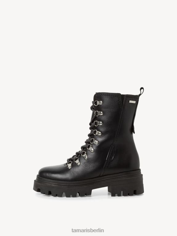 de Tamaris Frauen Lederstiefelette - schwarzes Warmfutter/schwarzes Leder 0LHV4989 Schuhe
