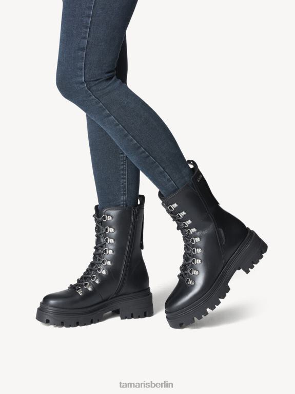 de Tamaris Frauen Lederstiefelette - schwarzes Warmfutter/schwarzes Leder 0LHV4989 Schuhe