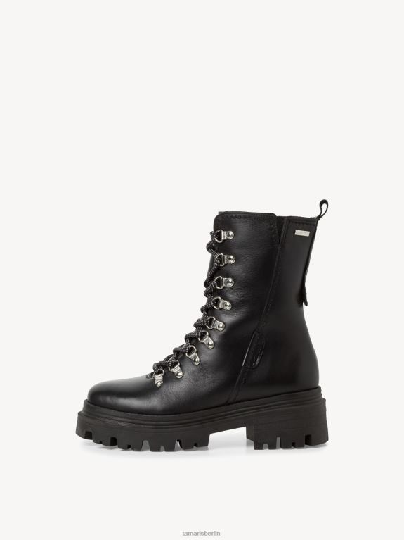 de Tamaris Frauen Lederstiefelette - schwarzes Warmfutter/schwarzes Leder 0LHV4989 Schuhe